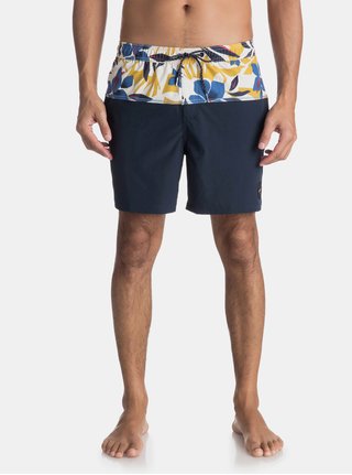 Tmavomodré pánske plavky s kvetovanou potlačou Quiksilver