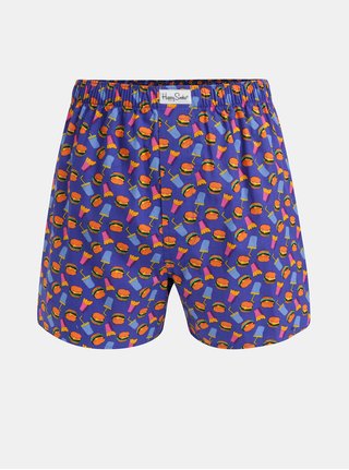 Modré trenýrky s motivem Happy Socks Hamburger