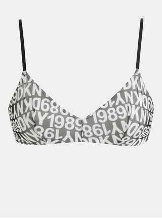 Bustiera alb-negru cu model DKNY