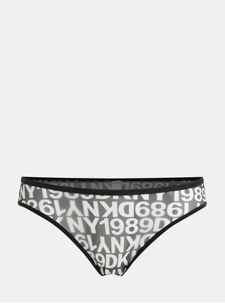 Chiloti alb-negru cu model DKNY