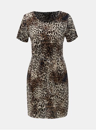 Hnedé šaty s leopardím vzorom Miss Selfridge