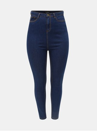 Tmavě modré slim fit džíny s vysokým pasem Dorothy Perkins Curve