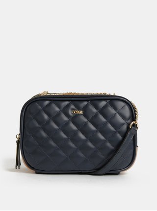 Tmavomodrá prešívaná crossbody kabelka Bessie London
