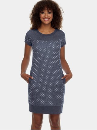 Tmavě modré mikinové puntíkované šaty Ragwear Claire