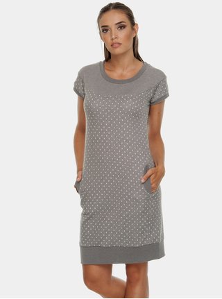 Šedé mikinové puntíkované šaty Ragwear Claire