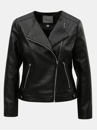 Černý koženkový křivák Dorothy Perkins Petite