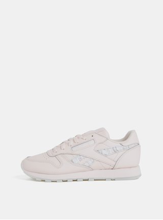 Světle růžové dámské kožené tenisky Reebok CL LTHR
