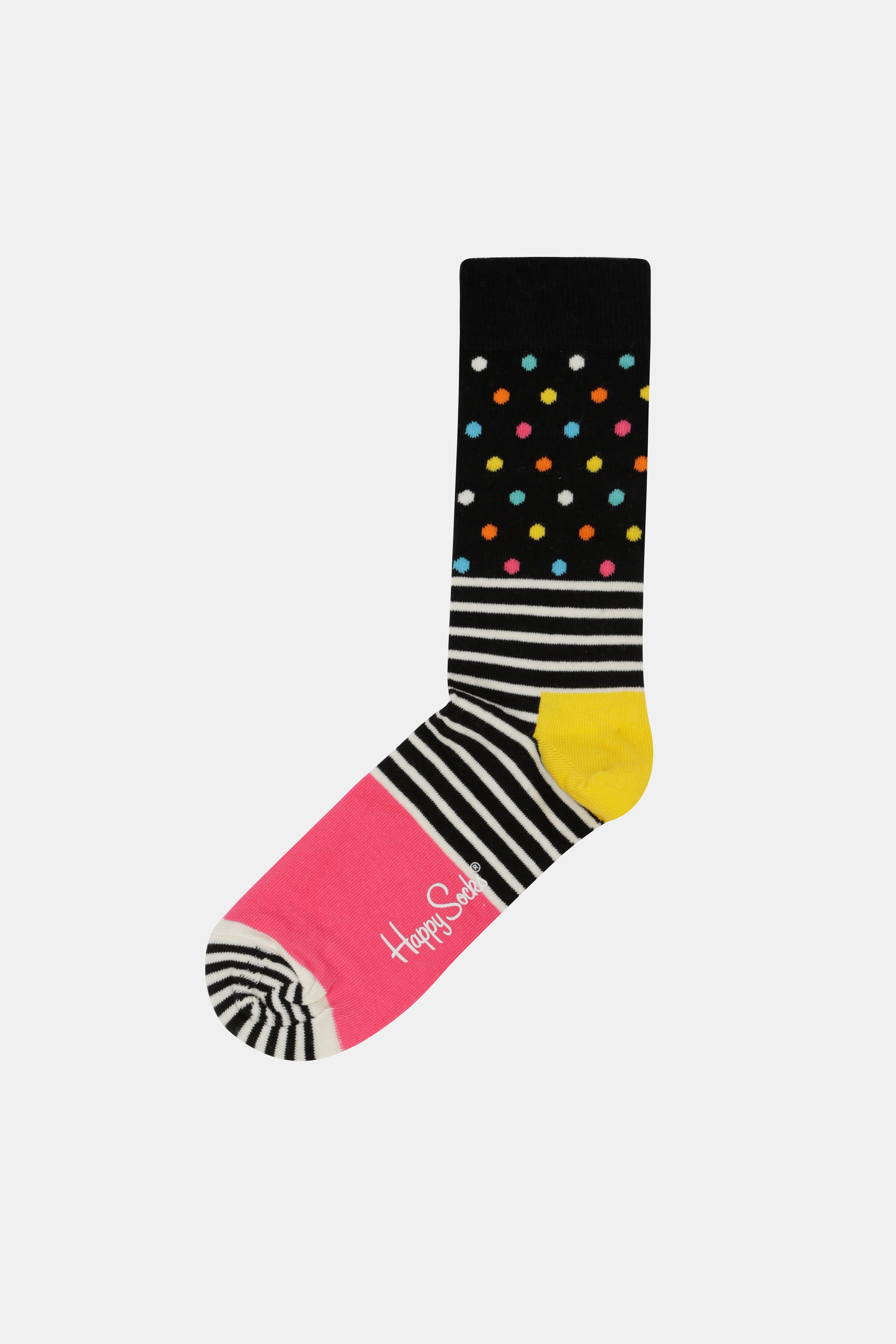 Černo-růžové dámské ponožky Happy Socks Stripe Dot