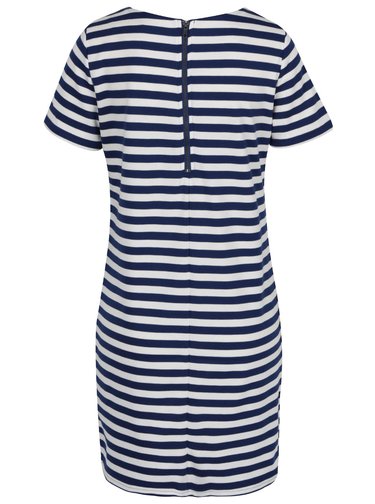 Rochie crem&bleumarin VILA Tinny cu dungi