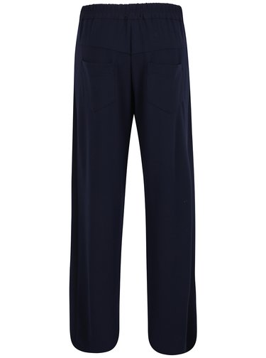 Pantaloni albastru inchis Jana Minaříková cu panglica in talie