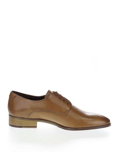 Světle hnědé kožené polobotky London Brogues Wister Derby