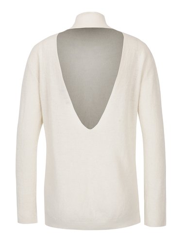 Pulover crem cu decupaj la spate Garcia Jeans