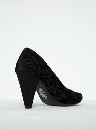Pantofi negri cu toc conic si imprimeu floral - Ruby Shoo Leah