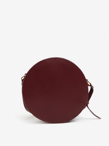Vínová kožená kulatá crossbody kabelka Royal RepubliQ Galax Round