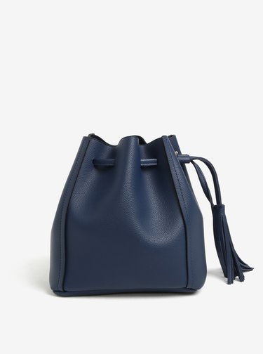 Tmavomodrá vaková kabelka so strapcami Dorothy Perkins