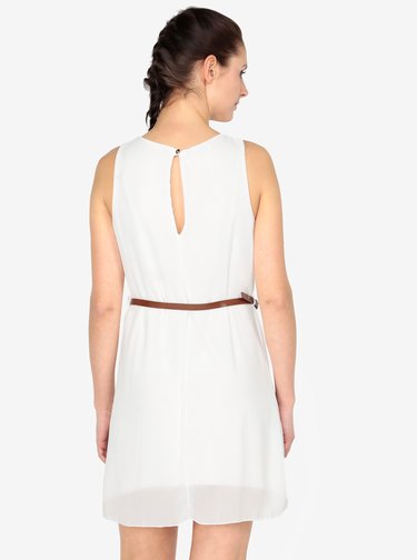 Rochie crem cu croi drept si curea - Haily´s Tanja