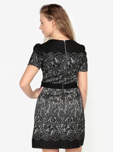 Rochie mini neagra cu model floral Oasis Nottingham