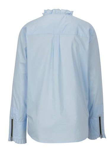 Camasa bleu cu guler tunica si fermoare la maneci - Scotch & Soda