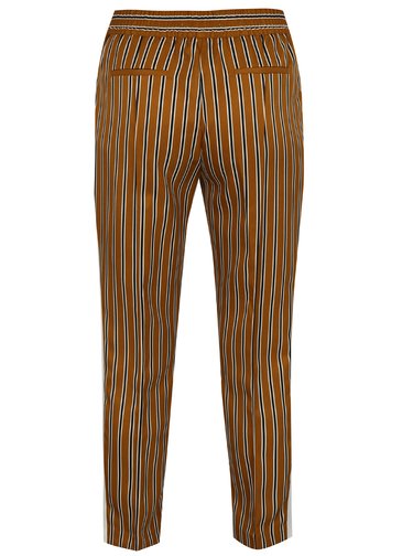 Pantaloni galben mustar in dungi cu talie inalta Scotch & Soda
