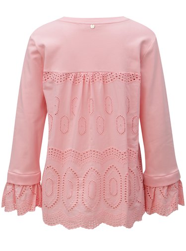 Bluza sport roz deschis cu model brodat Rich & Royal
