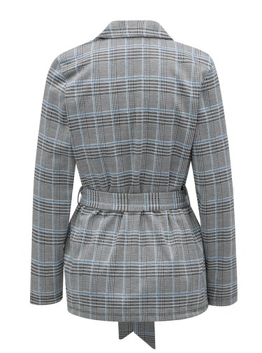 Modro-černé vzorované sako s páskem VERO MODA Blair