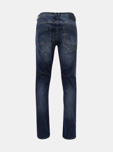 Modré pánske tapered fit rifle s vyšúchaným efektom Garcia Jeans