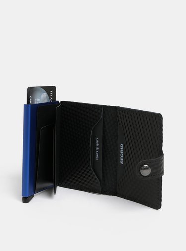 Černá kožená peněženka s hliníkovým pouzdrem s RFID Secrid Miniwallet Cubic