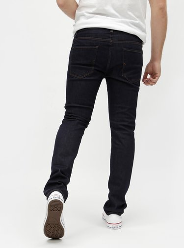 Blugi slim fit albastru inchis din denim Selected Homme