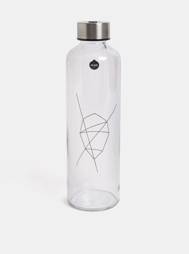 Skleněná lahev s víčkem ve stříbrné barvě EQUA 750 ml