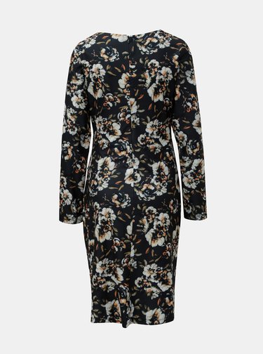 Rochie crem-verde florala cu pliuri laterale Smashed Lemon