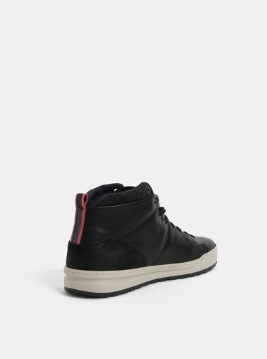 Pantofi sport inalti barbatesti negri din piele Bullboxer