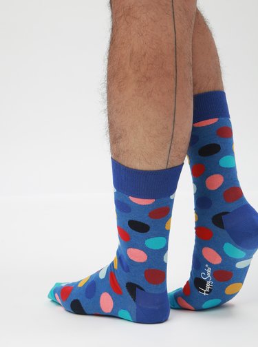 Sosete albastre cu buline Happy Socks Big Dot