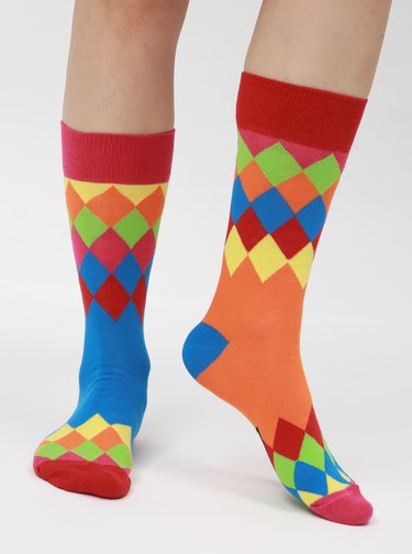 Sada tří vzorovaných ponožek v modré, oranžové a zelené barvě Oddsocks Charlie