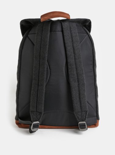Tmavě šedý batoh se semišovými detaily Eastpak Fleather 21 l
