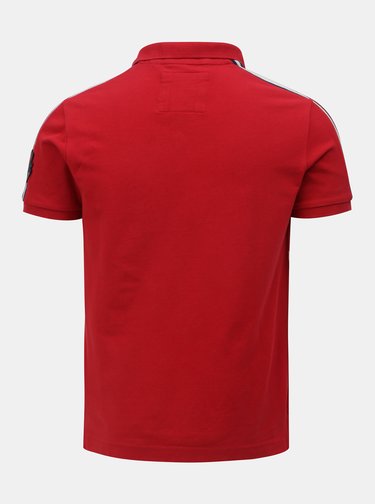Červená pánska polokošeľa s nášivkou na rukáve Superdry