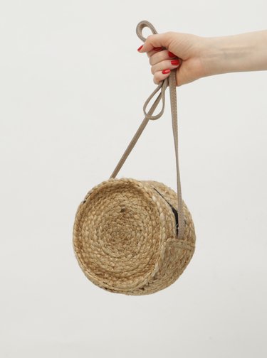 Béžová jutová crossbody kabelka Pieces Bijou