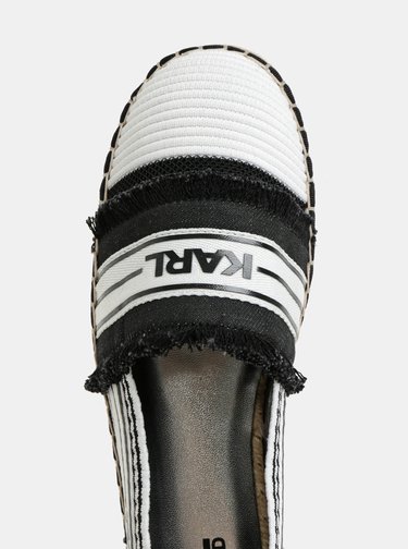Čierno–biele espadrilky KARL LAGERFELD Kamini