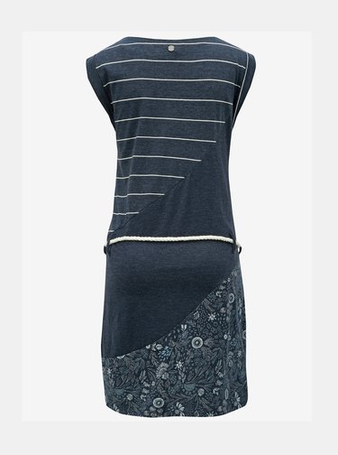 Rochie albastru inchis cu model si cordon Ragwear Tag Stripes Oragnic