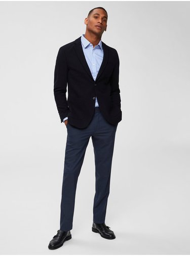 Bílo-modrá pruhovaná slim fit košile Selected Homme Slimpen