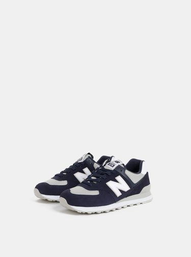 Pantofi sport barbatesti bej-albastru din piele intoarsa New Balance 574