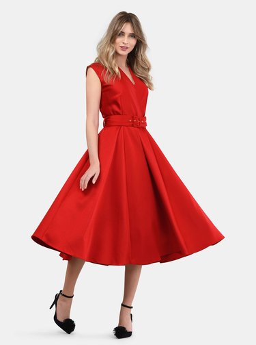 Rochie rosie cu striatii Closet