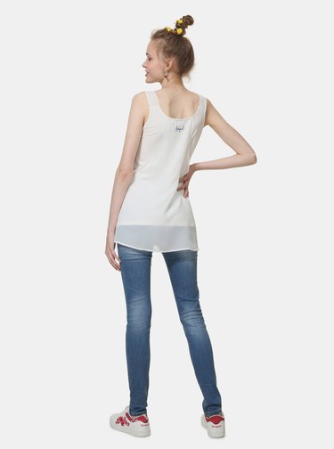 Biely kvetovaný top Desigual Nuria