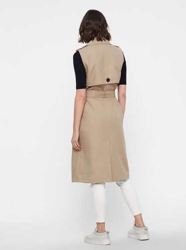 Béžový trenčkot bez rukávov VERO MODA Spice