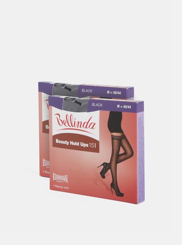 Balenie dvoch čiernych samodržiacich pančúch Bellinda Beauty Hold Ups 15 DEN