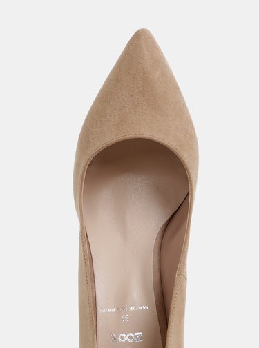 Pantofi maro deschis cu aspect de piele intoarsa OJJU