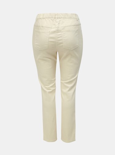 Krémové slim fit jeggings Ulla Popken