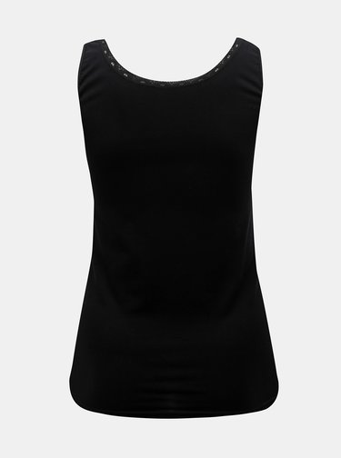 Maiou basic negru cu dantela Ulla Popken