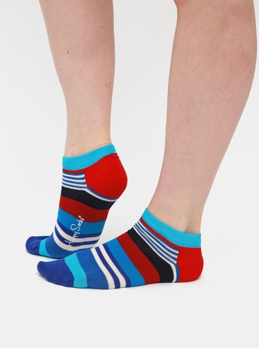 Modré pruhované ponožky Happy Socks