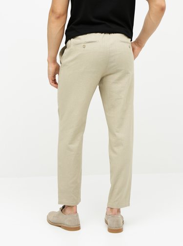 Pantaloni bej din in ONLY & SONS Leo