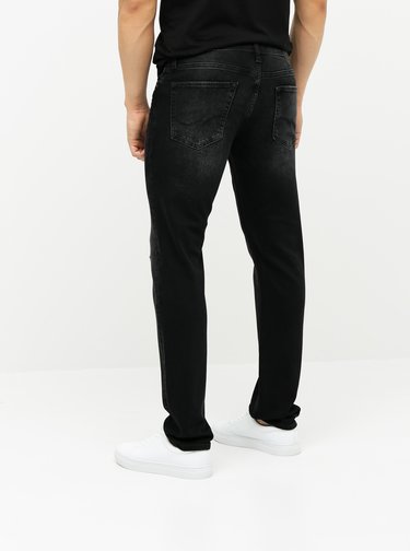 Blugi negri slim fit Jack & Jones Glenn